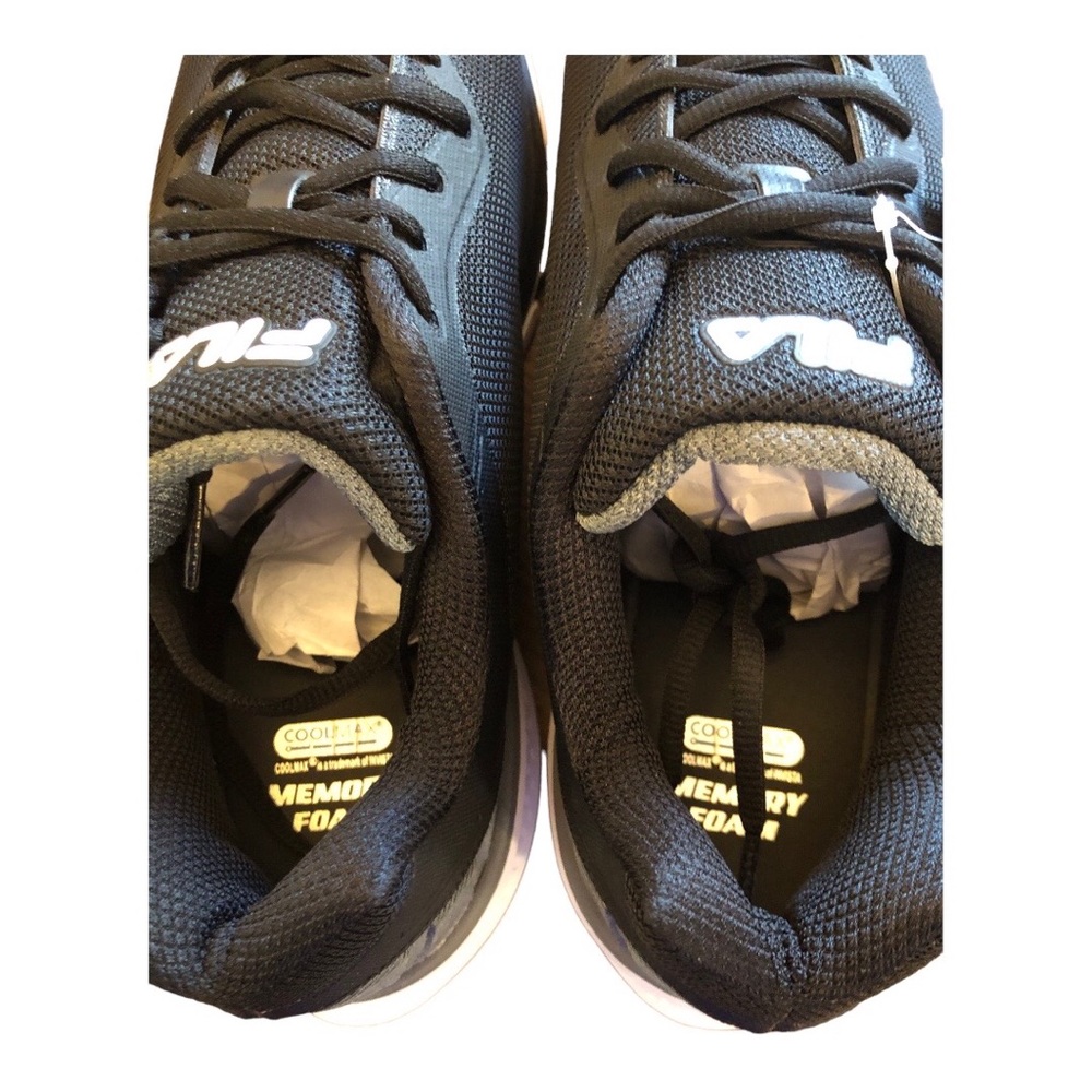 Fila Memory Primeforce 6 Men’s Running Shoes, 11W, Black & White - Picture 3 of 9
